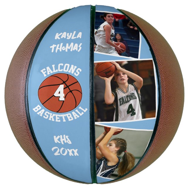 Ballon De Basket Personnalisé Joueur Photos Nom de l'équipe Numéro  (Vertical)