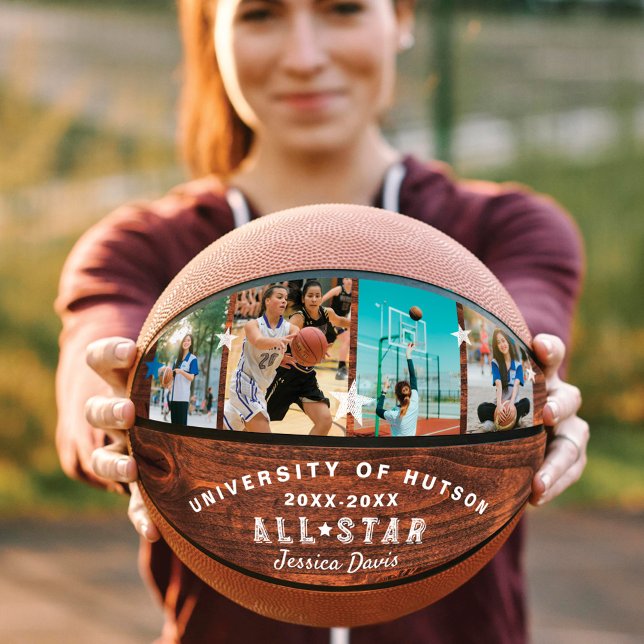 Ballon De Basket Personnalisé Lecteur All-Star Collage Photos en bo (Créateur téléchargé)