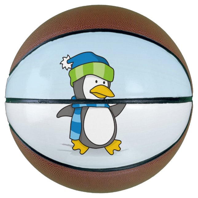 Ballon De Basket Petit manchot marchant sur la neige (Devant)