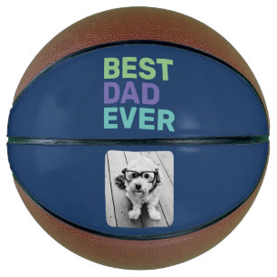 Ballon De Basket Photo avec Best Dad Ever - Whimsical Greeting Blue