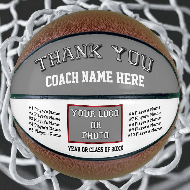 Ballon De Basket Photo, Nom du joueur Basketball Coach idées cadeau (Basketball Coach Gifts. Photo Basketball with All Players Names and Numbers. Personalized Basketball)
