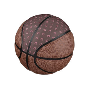 Ballon De Basket Pink Hearts Polka Dot Motif Mini Basketball