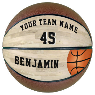 Ballon De Basket Plancher en bois avec nom d'équipe