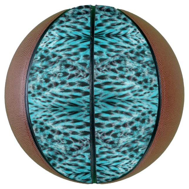 Ballon De Basket Plumage bleu - conception de plume cool (Vertical)