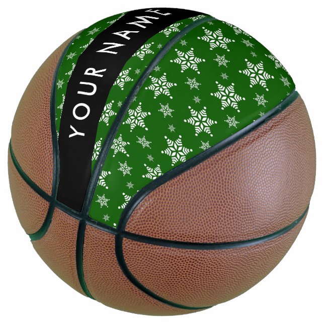 Ballon De Basket Pneus blancs, Vert, Votre nom, Personnaliser (Incliné)