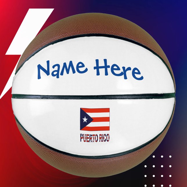 Ballon De Basket Porto Rico Porto Rico Drapeau bleu Personnalisatio (Créateur téléchargé)