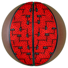 Ballon De Basket Poupées amusantes - motif rouge