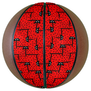 Ballon De Basket Poupées amusantes - motif rouge