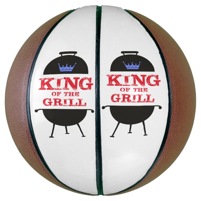 Ballon De Basket Roi Du Grill, Rouge Couronne Bleue (Vertical)