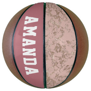 Ballon De Basket Rose moderne personnalisé Gold Girl