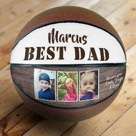 Ballon De Basket Rustic Wood Best Papa 3 Photo Collage Journée des