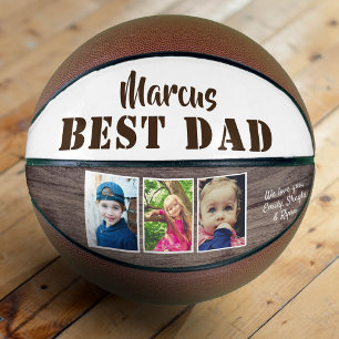Ballon De Basket Rustic Wood Best Papa 3 Photo Collage Journée des