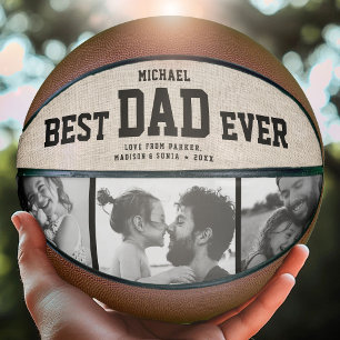 Ballon De Basket Rustique moderne MEILLEUR PÈRE JAMAIS Cool Photo C