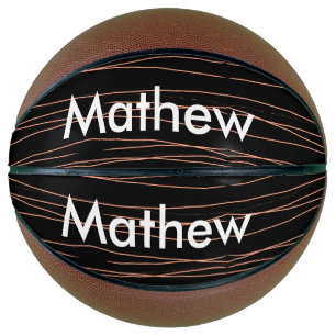 Ballon De Basket Simple monogramme ajouter votre nom lettre man min