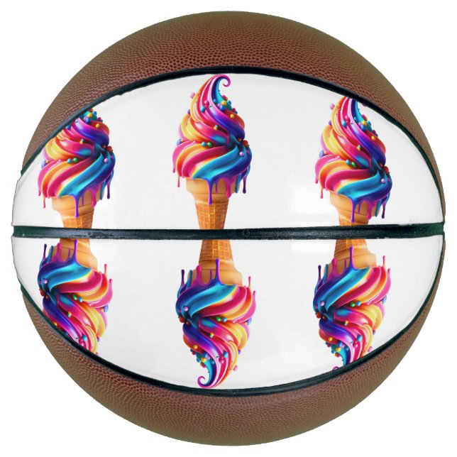 Ballon De Basket SlipperyJoe's vibrante crème glacée cone classique (Devant)
