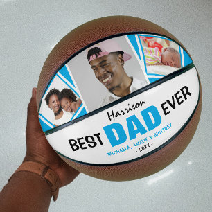 Ballon De Basket Super Cool 'MEILLEUR PÈRE JAMAIS' Photo et nom 