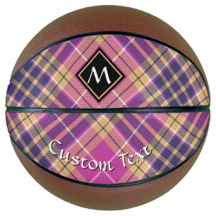 Ballon De Basket Tartan rose, or et bleu
