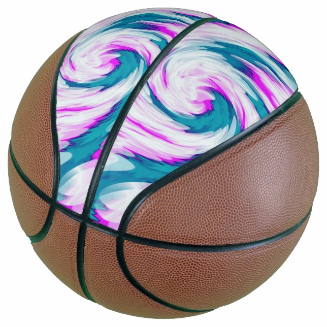 Ballon De Basket Tourquoise à tarte rose Turquoise (Incliné)