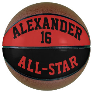 Ballon De Basket Tout Star Crimson et noir