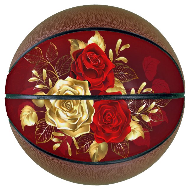 Ballon De Basket Trois Roses de bijoux (Devant)