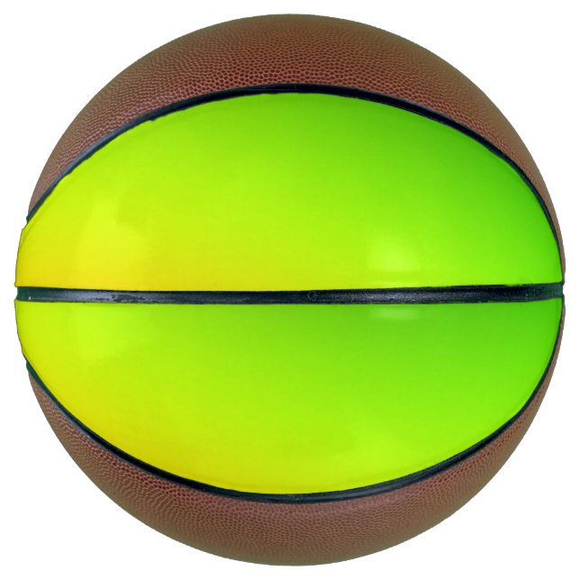 Ballon De Basket Vert jaune orange simple minimal.custom.ajouter vo (Devant)