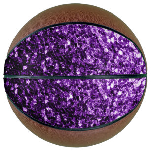 Ballon De Basket Violet foncé faux paillettes scintillent bling