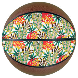 Ballon De Basket Wild Tropical Palm Leaves