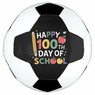 Ballon De Foot 100e Jour d'école enseignants heureux 100 jours