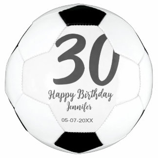 Ballon De Foot 30e anniversaire ajouter nom date année noir modèl