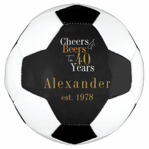 Ballon De Foot 40e anniversaire Accueil personnalisé Bières Black