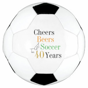 Ballon De Foot 40e Anniversaire Soccer Cheers Bières Minimal
