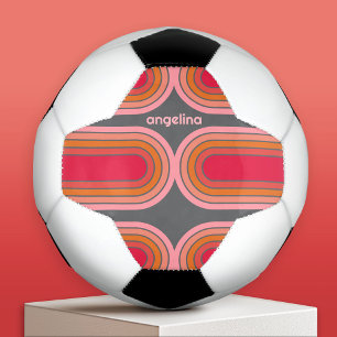 Ballon De Foot 70 Arc rose rouge orange rouge Art Sunset