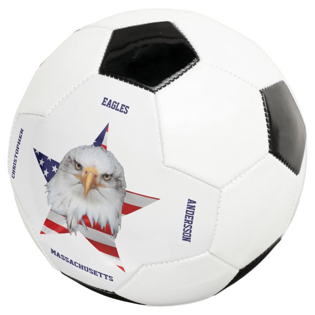 Ballon De Foot Aigle à tête blanche, Drapeau américain, Étoile (3/4)
