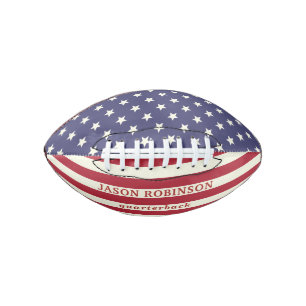 Ballon De Foot American Flag Patriotic Stars Stripes Nom personna