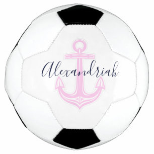 Ballon De Foot Ancre marine marine moderne personnalisée rose