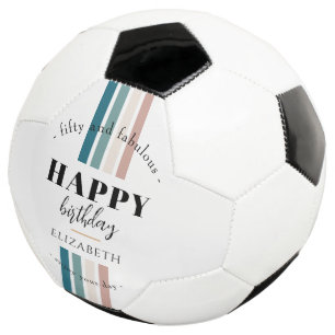 Ballon De Foot Anniversaire Design minimaliste aux couleurs paste