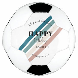 Ballon De Foot Anniversaire Design minimaliste aux couleurs paste