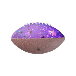 Ballon De Foot Arrière - plan de feuille violet avec étoiles