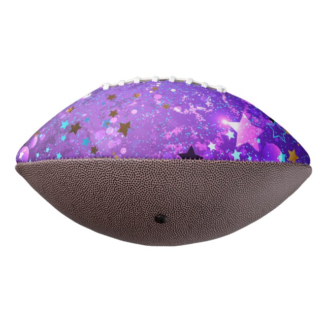 Ballon De Foot Arrière - plan de feuille violet avec étoiles (Tourné à 270°)