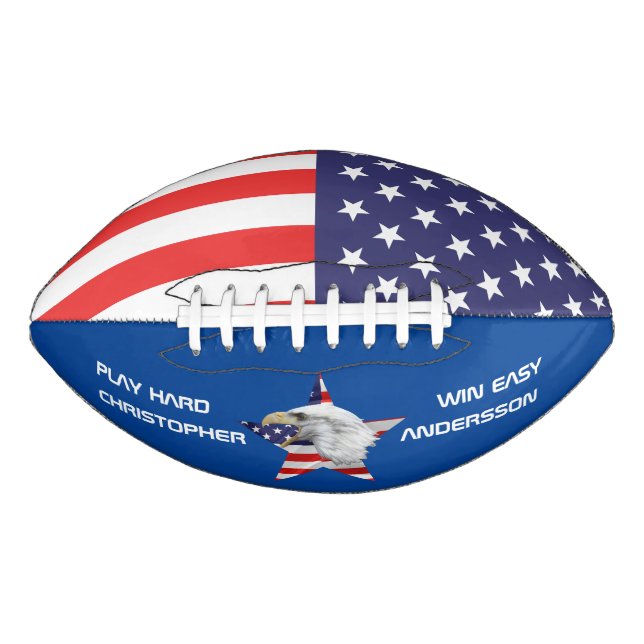 Ballon De Foot Attaquer l'aigle, le drapeau américain, patriotiqu (Devant)