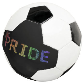 Ballon De Foot Autocollant Fierté - Texte Arc-en-ciel