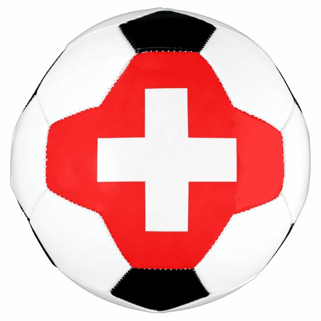 Ballon De Foot Bal de football patriotique avec drapeau suisse (Devant)