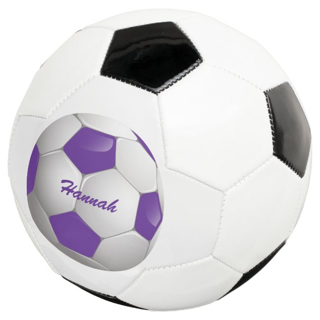Ballon De Foot Bal de Football Personnalisable violet et blanc (3/4)