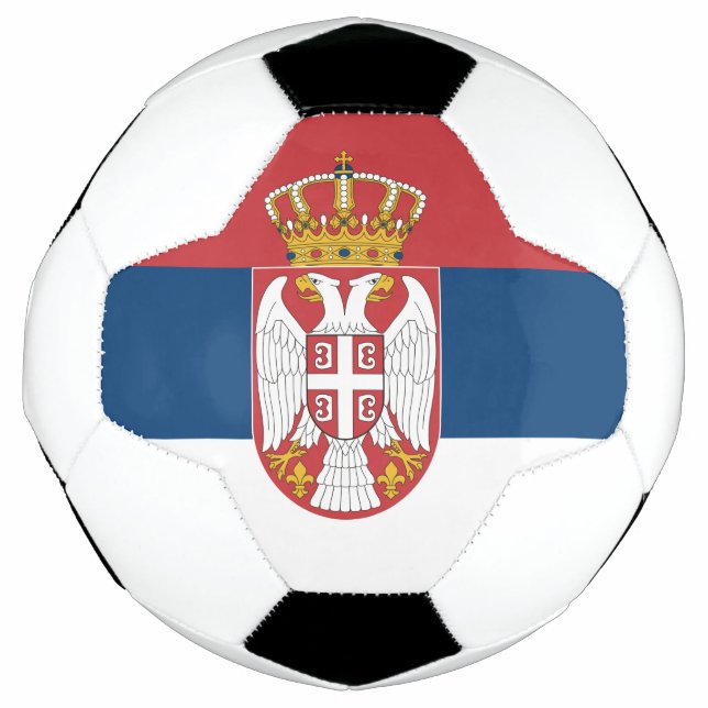 Ballon De Foot Bal de soccer patriotique avec drapeau serbe (Devant)
