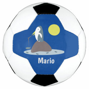 Ballon De Foot Balle de Football Monogramme Nom Pêche Manchot   