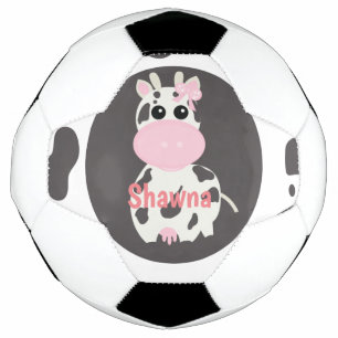 Ballon De Foot Balle de Football Motif Rose Vache Mignonne Monogr
