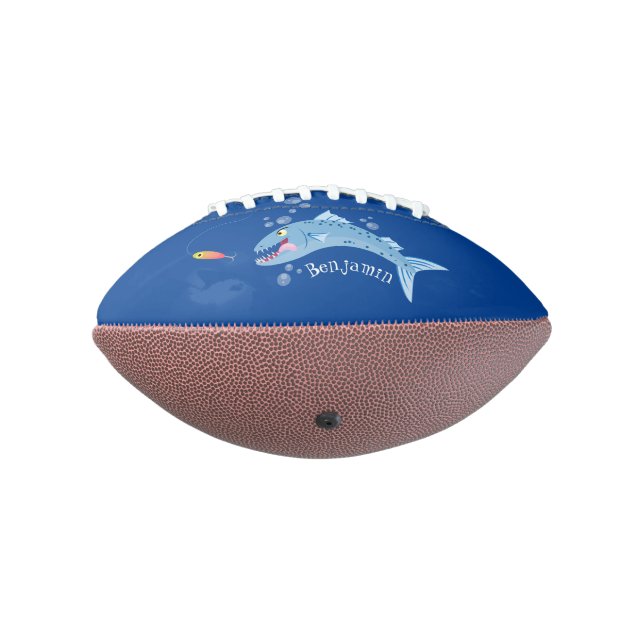 Ballon De Foot Barracuda poisson affamé de la pêche dessin animé (Tourné à 270°)