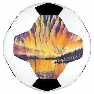 Ballon De Foot Beau lever de soleil en design aquarelle