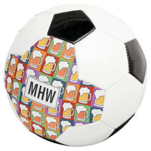 Ballon De Foot BEER Pop Art personnalisé monogramme football bal