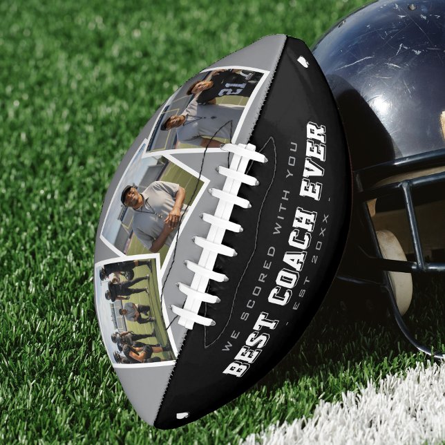 Ballon De Foot Best Coach Ever Photo Grey & Black (Best Coach Ever Photo Grey & Black Football
)